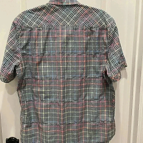ROBERT GRAHAM PLAID SHORT SLEEVE SHIRT SIZE LARGE DATE WEDDING WORK CASUAL - Picture 4 of 5